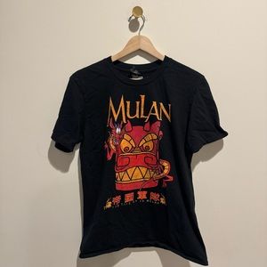 Disney Mulan Red Dragon Black T Shirt top size medium